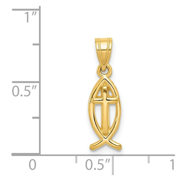 14K Yellow Gold Ichthus Fish Charm