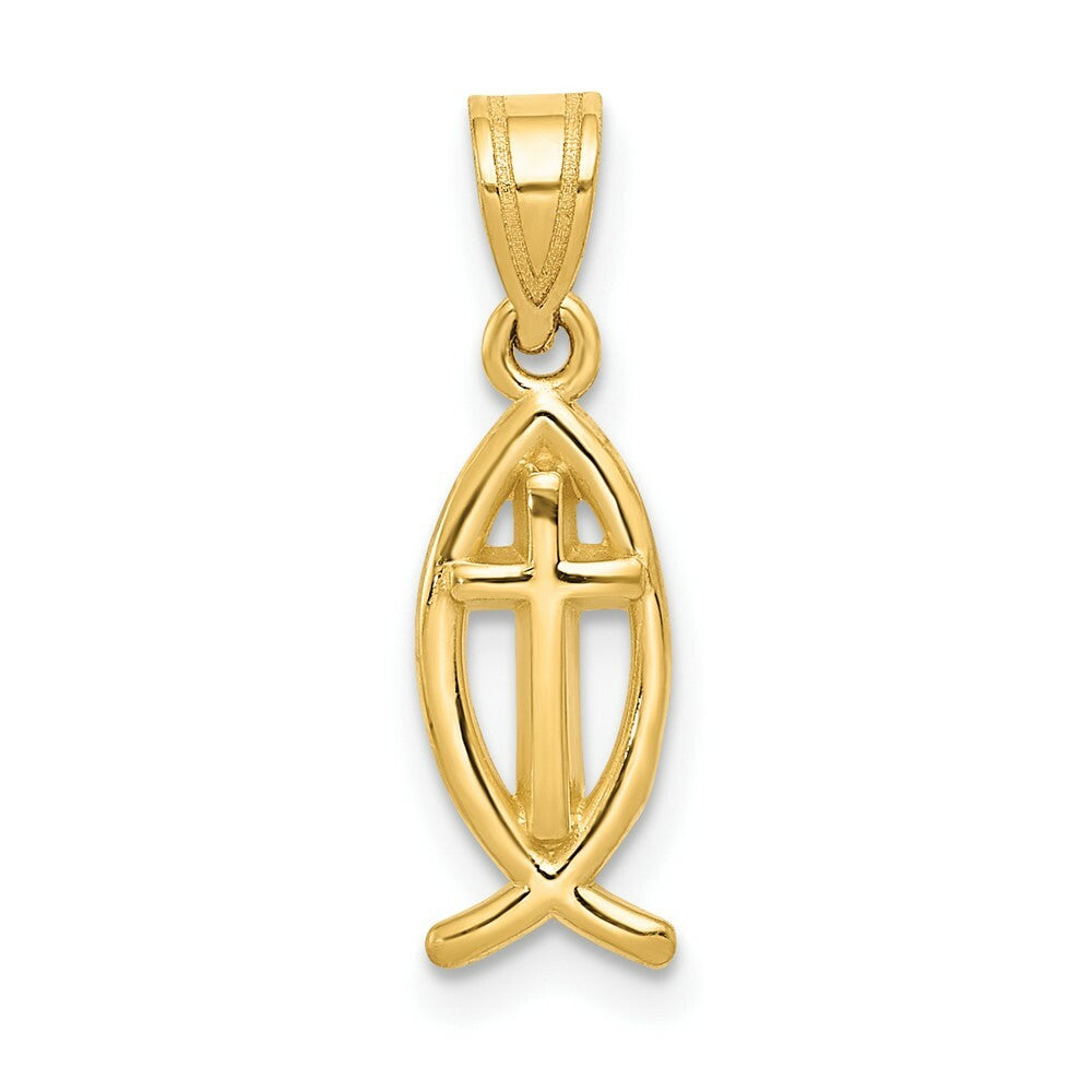 14K Yellow Gold Ichthus Fish Charm