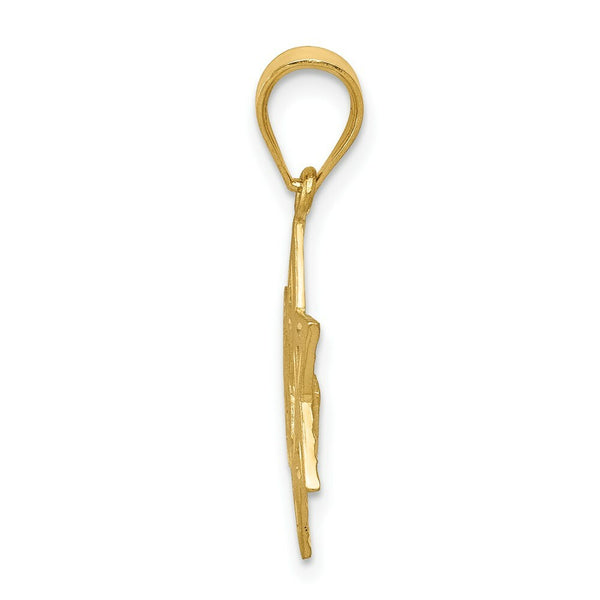 14K Yellow Gold Solid Satin Star of David Charm