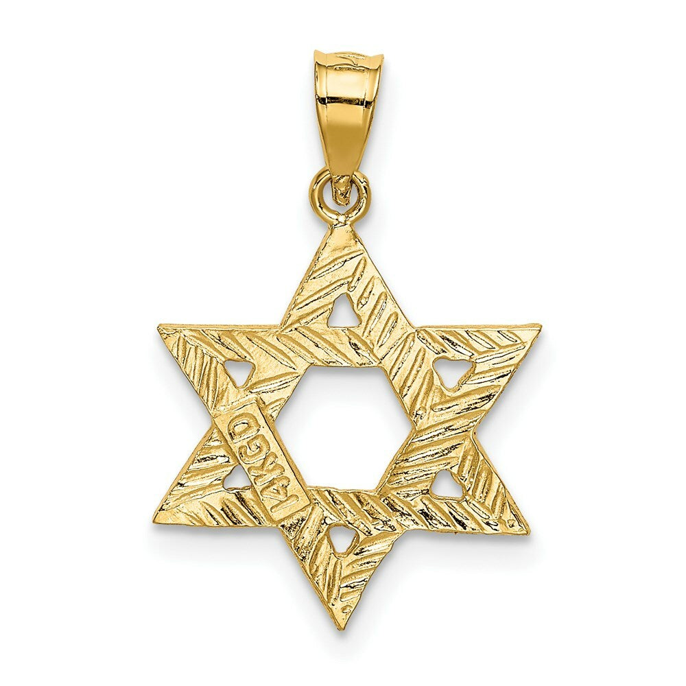14K Yellow Gold Solid Satin Star of David Charm