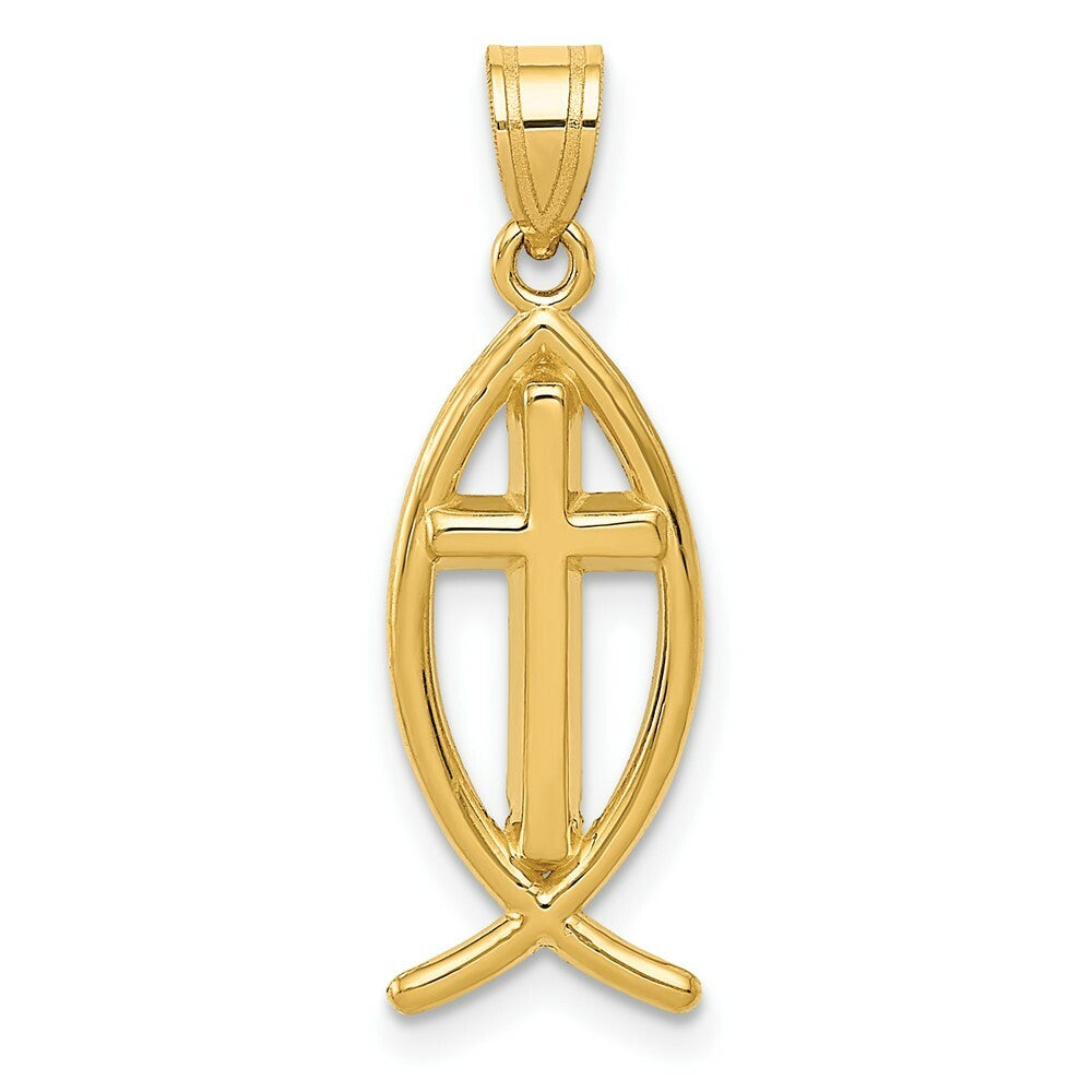 14K Yellow Gold Ichthus Fish Pendant