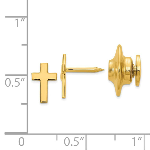 14K Yellow Gold Cross Tie Tac