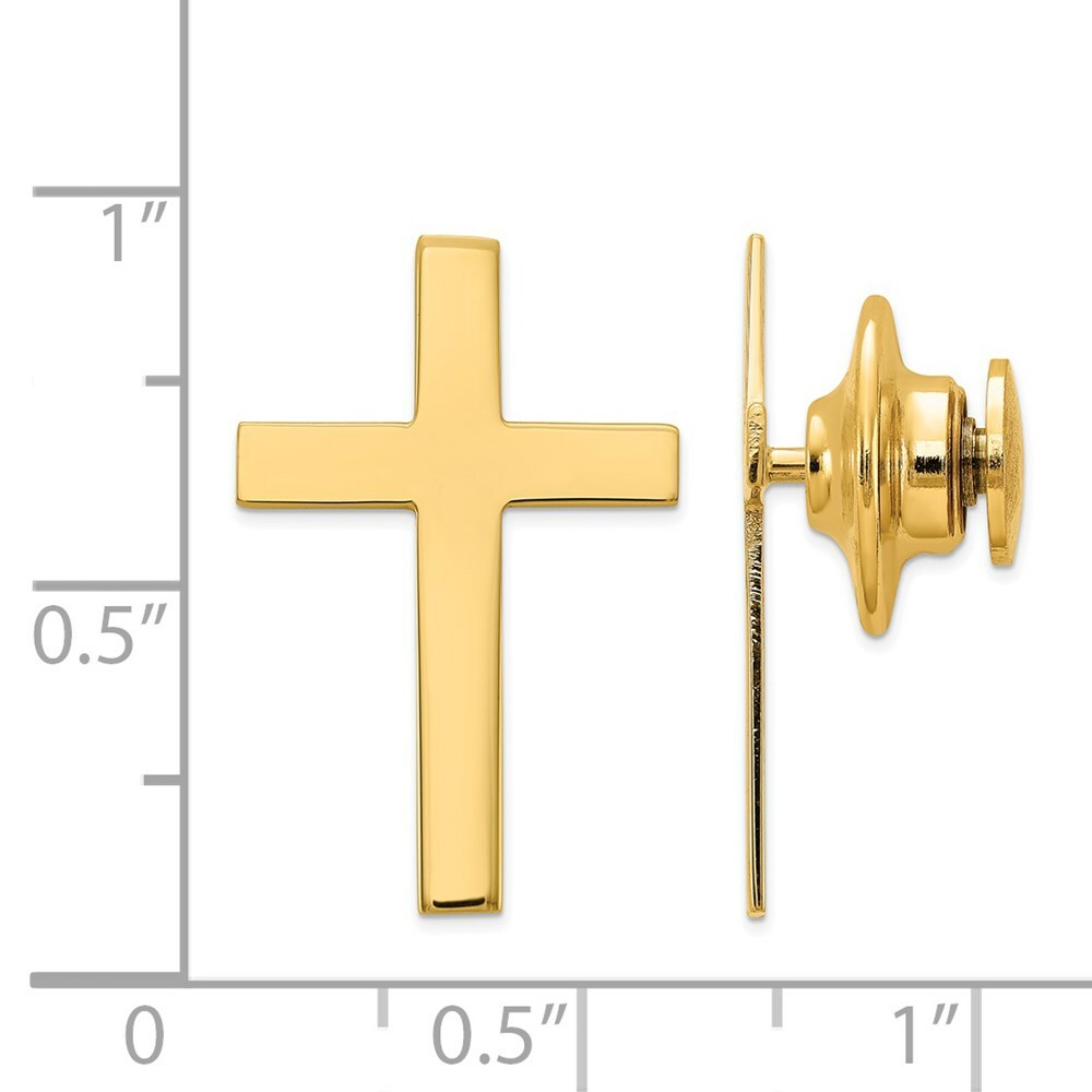 14K Yellow Gold Cross Tie Tac