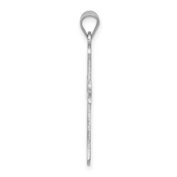 14K White Gold Budded Cross Pendant