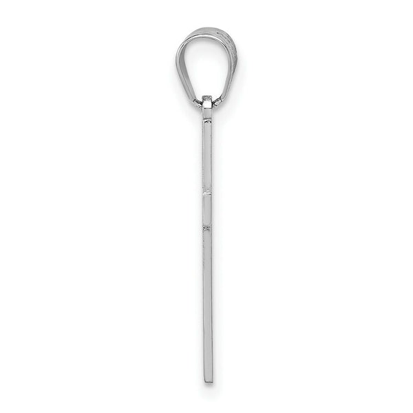 14K White Cross Charm 25mm length