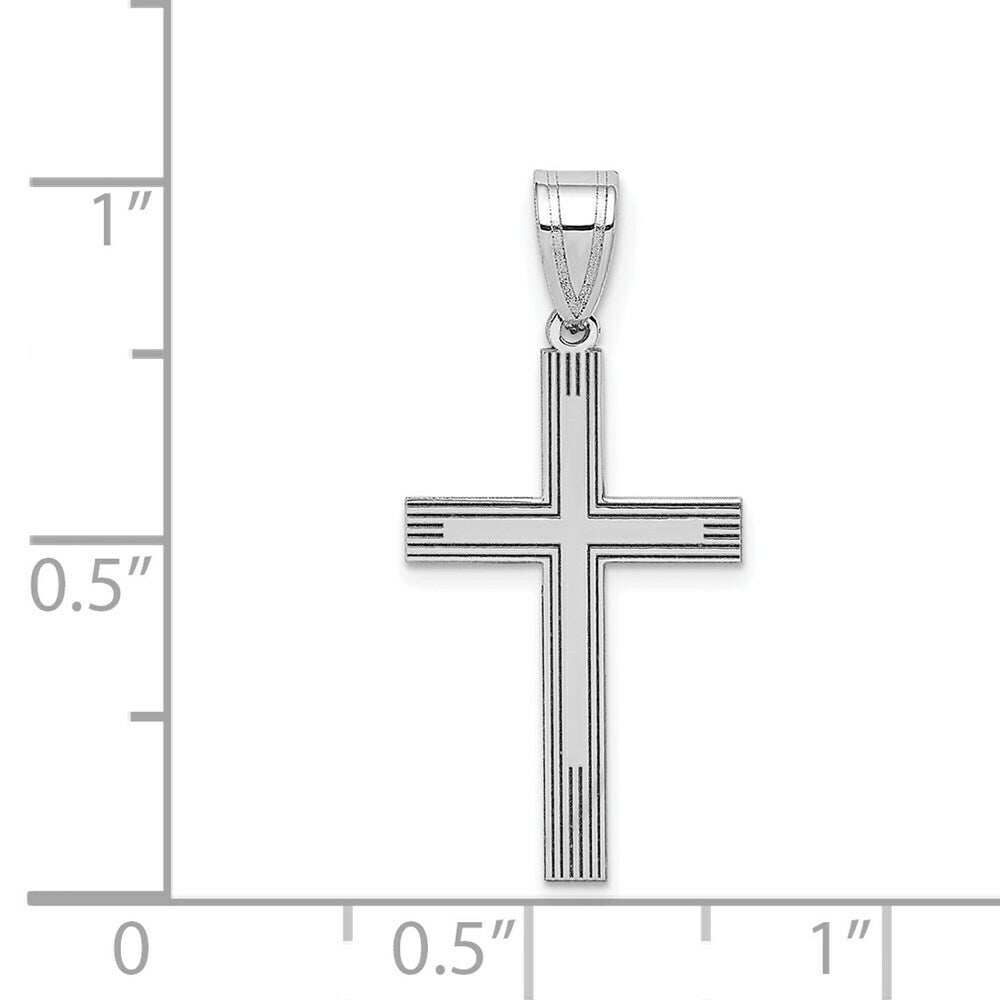 14K White Cross Charm 25mm length