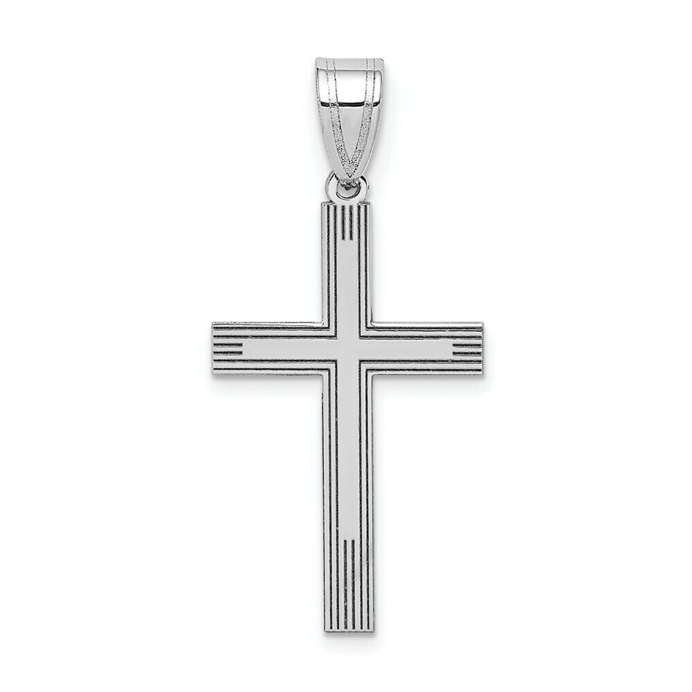 14K White Cross Charm 25mm length