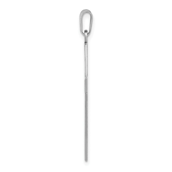 14K White Cross Charm 37mm length