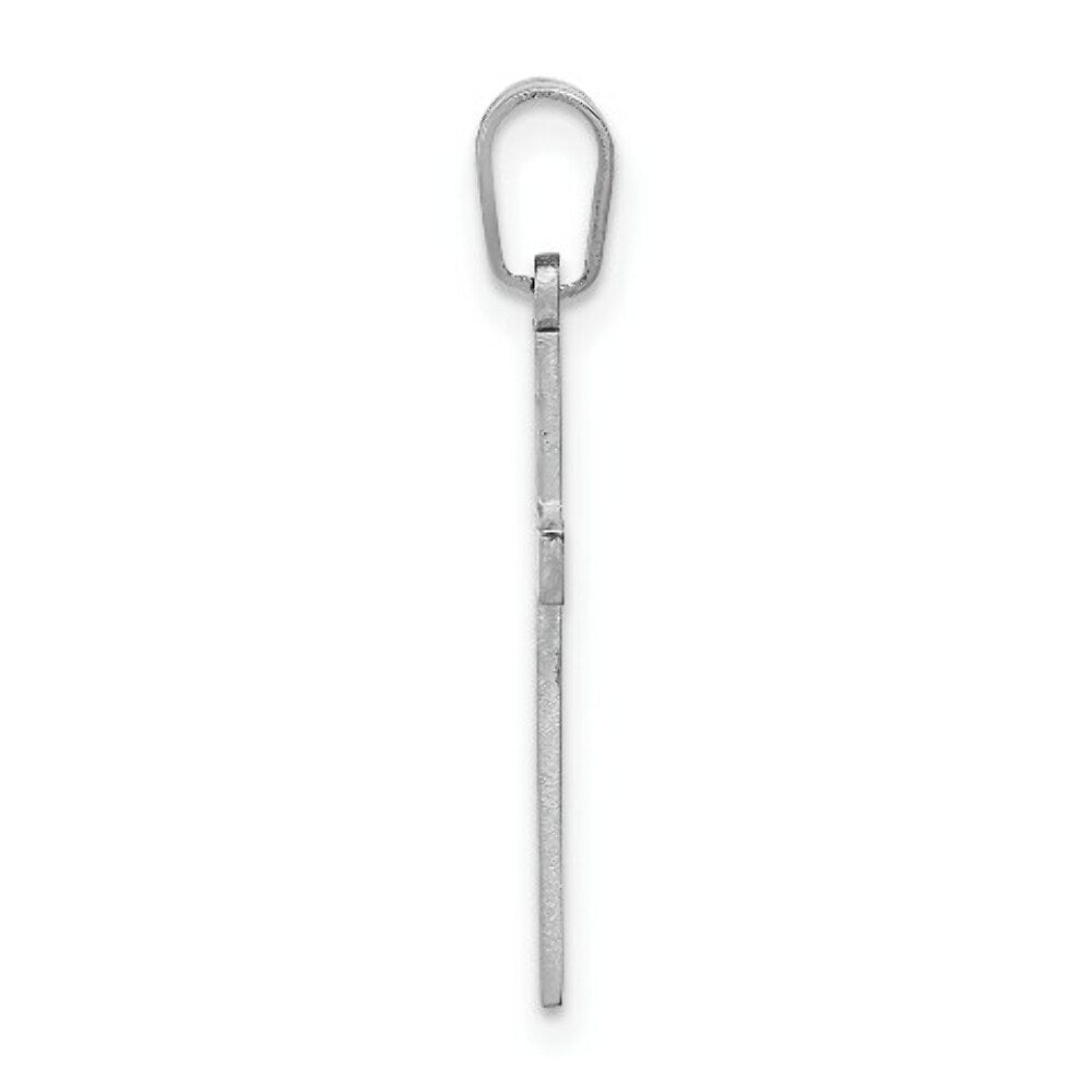 14K White Cross Charm 25mm length