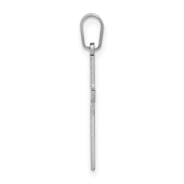 14K White Cross Charm 25mm length