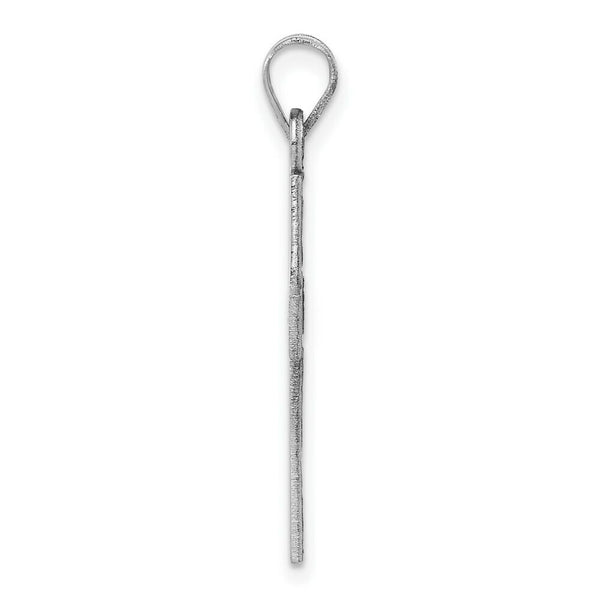 14K White Gold Cross Pendant 29mm length