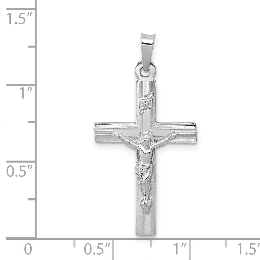 14K White Gold INRI Crucifix Charm