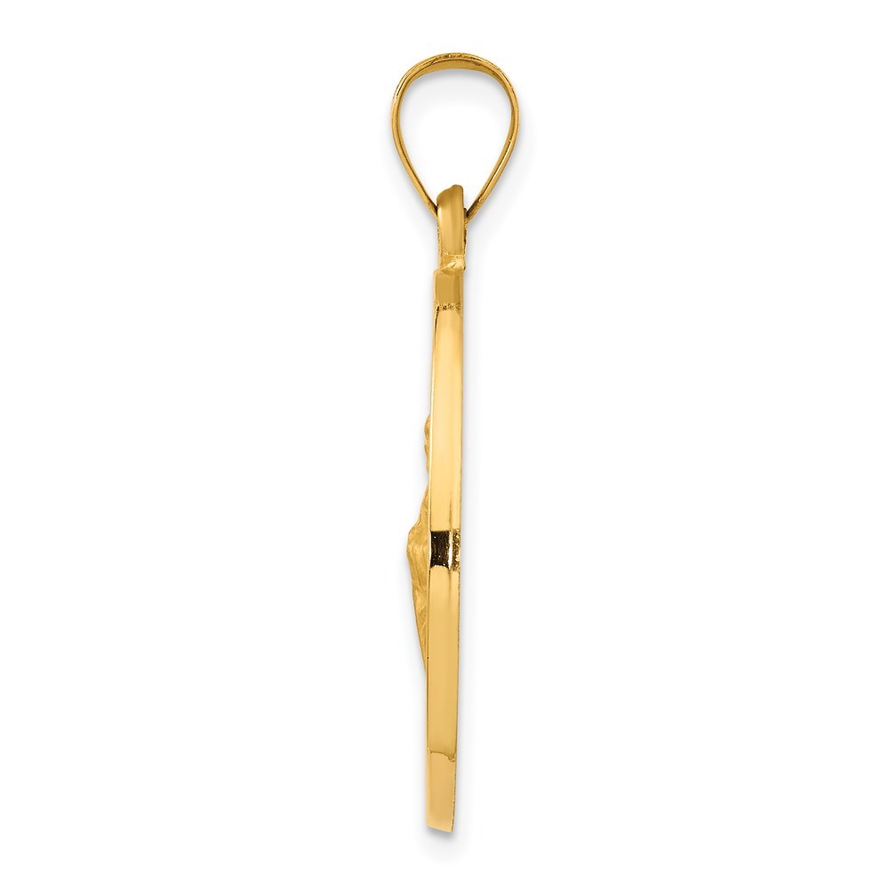 14K Yellow Gold Saint Jude Medal Pendant 22mm width