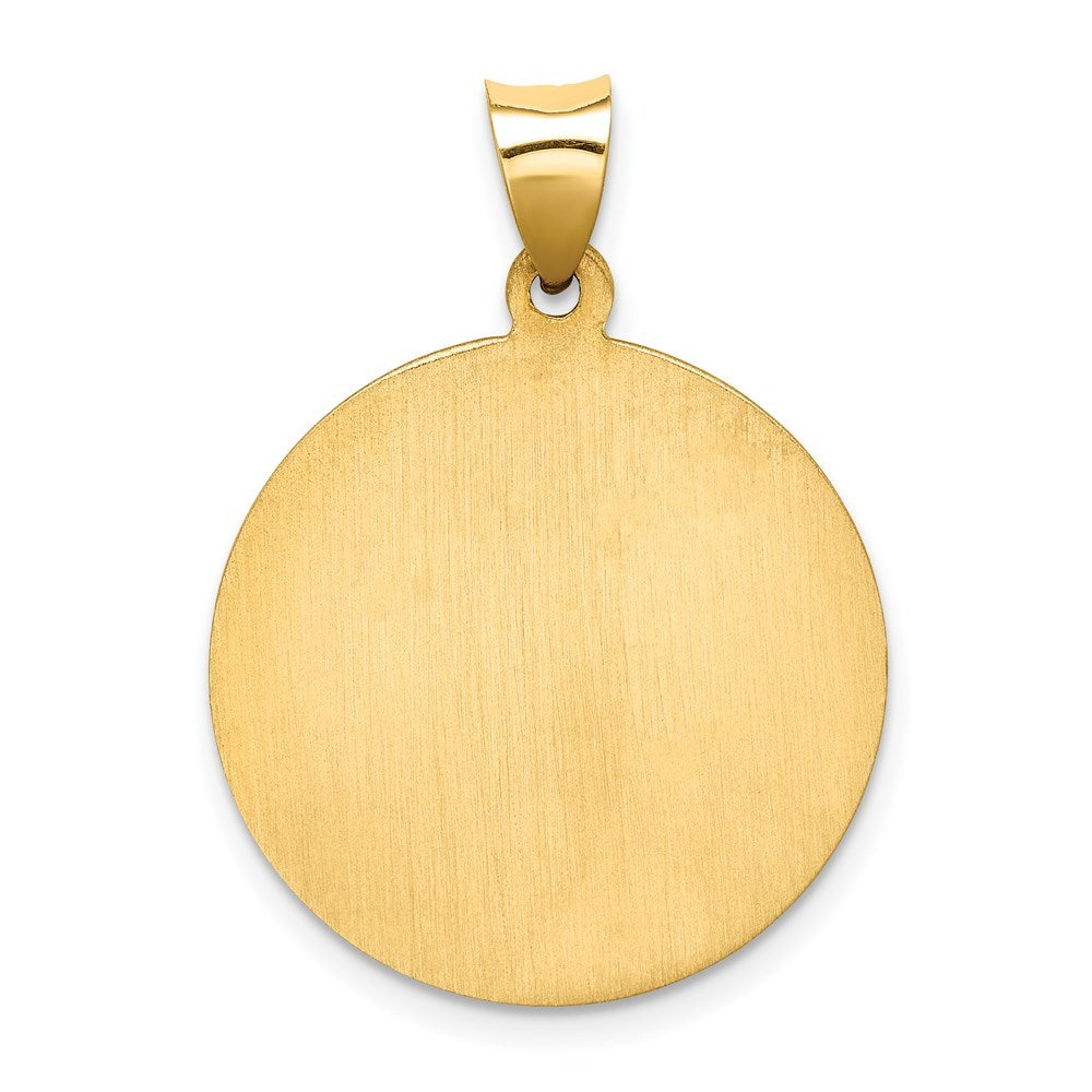 14K Yellow Gold Saint Jude Medal Pendant 22mm width