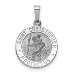 Load image into Gallery viewer, 14K White Gold Saint Christopher Medal Charm 15mm width
