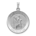 Load image into Gallery viewer, 14K White Gold Saint Christopher Medal Pendant 21mm width
