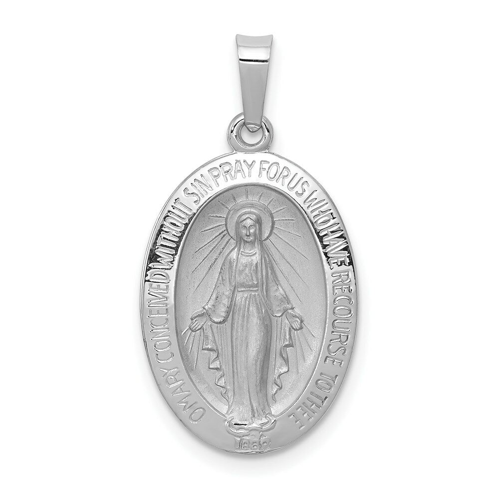 14K White Gold Miraculous Medal