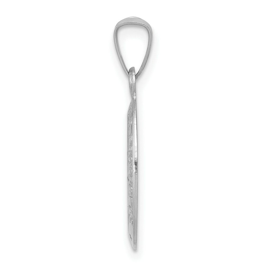 14K White Gold Saint Christopher Medal Charm 11mm width