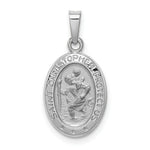 Load image into Gallery viewer, 14K White Gold Saint Christopher Medal Charm 11mm width
