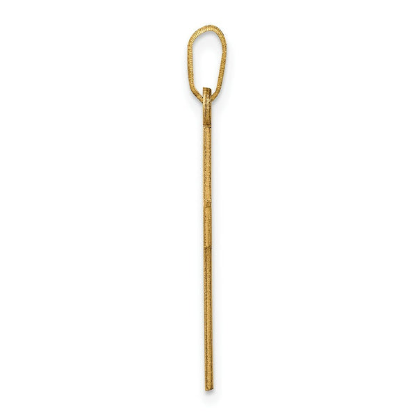 14K Yellow Gold Cross Charm 30mm length