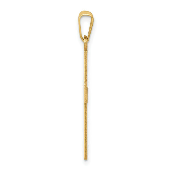 14K Yellow Gold Polished Cross Charm 31mm length
