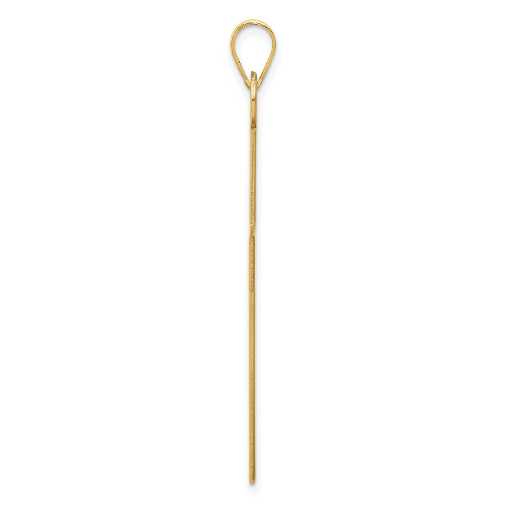 14K Yellow Gold Polished Cross Charm 50mm length