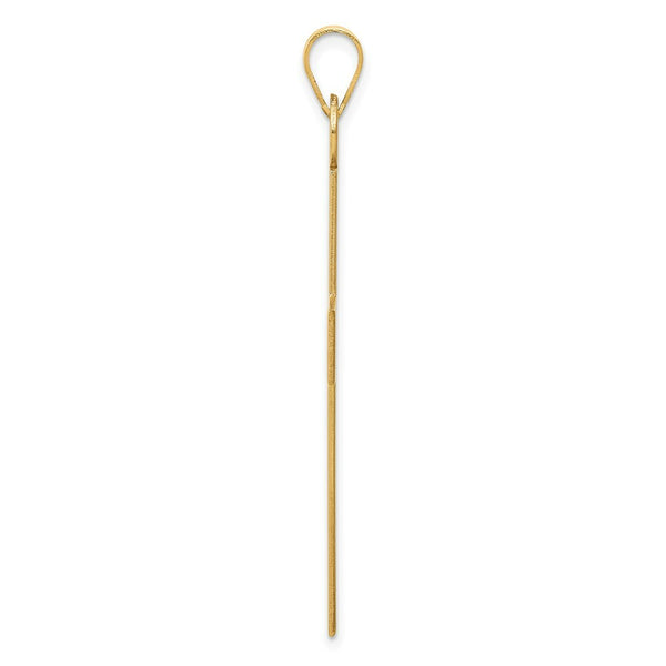 14K Yellow Gold Polished Cross Charm 50mm length