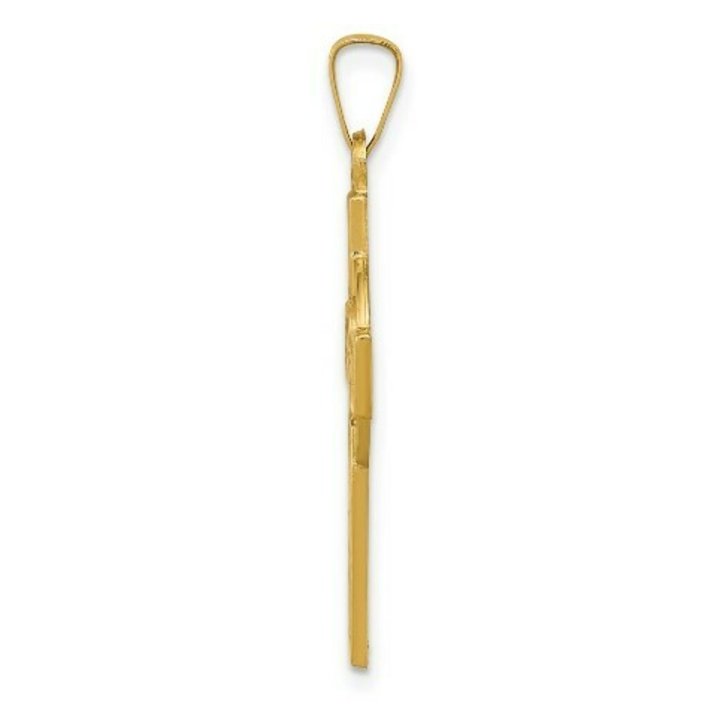 14K Yellow Gold Celtic Cross Charm 32mm length