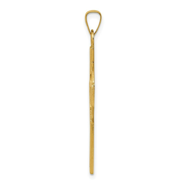14K Yellow Gold Celtic Cross Charm 37mm length