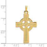 Load image into Gallery viewer, 14K Yellow Gold Celtic Cross Charm 37mm length
