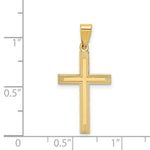 Load image into Gallery viewer, 14K Yellow Gold Polished Cross Charm 28mm length
