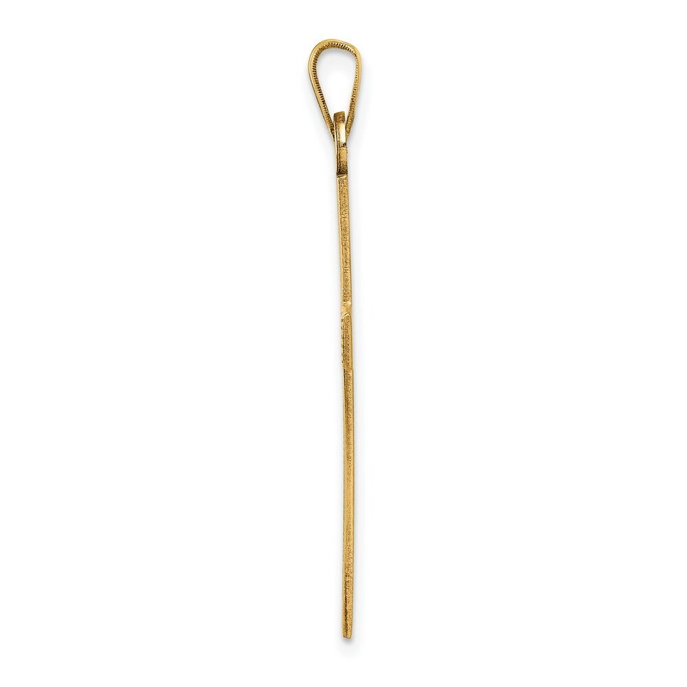 14K Yellow Gold Cross Charm 37mm length
