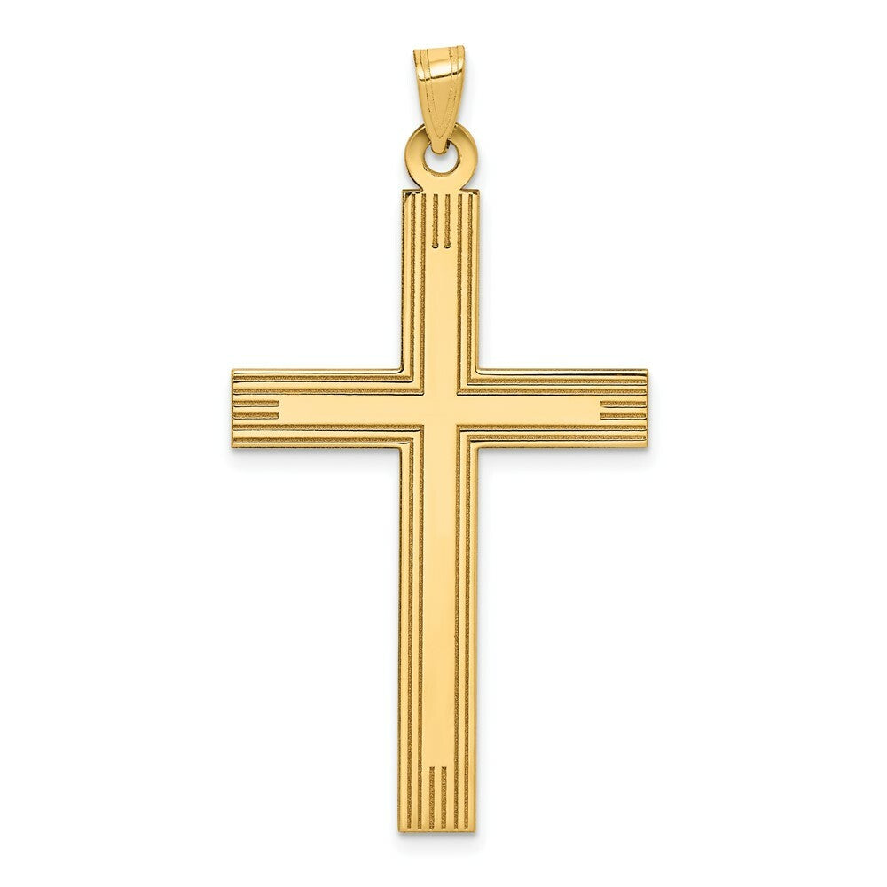 14K Yellow Gold Cross Charm 50mm length
