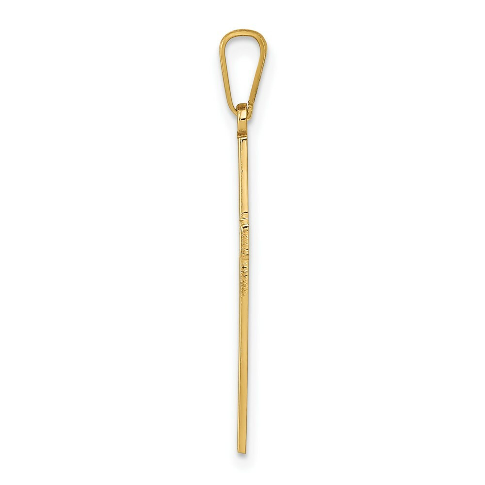 14K Yellow Gold Cross Pendant 29mm length