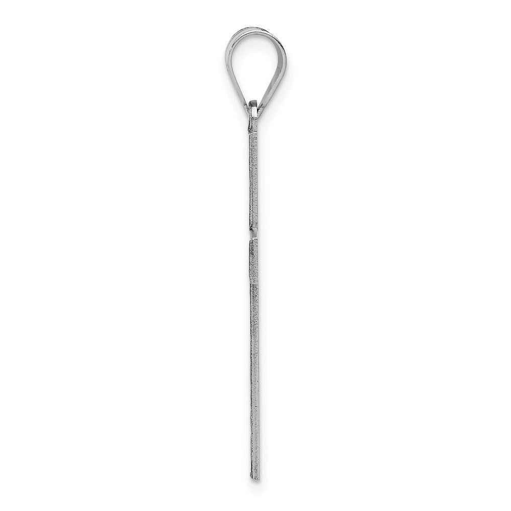 14K White Gold Cross Pendant 36mm length