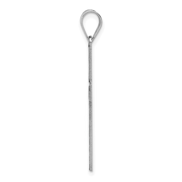 14K White Gold Cross Pendant 36mm length
