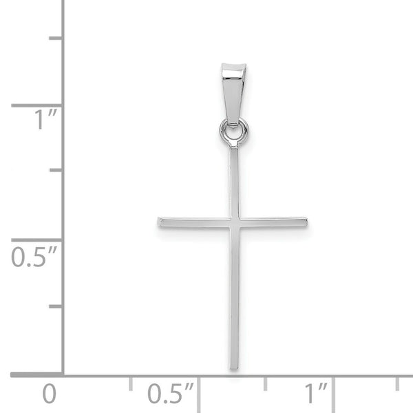 14K White Gold Cross Charm 30mm length