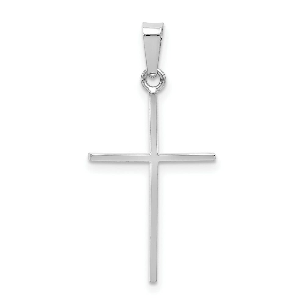 14K White Gold Cross Charm 30mm length