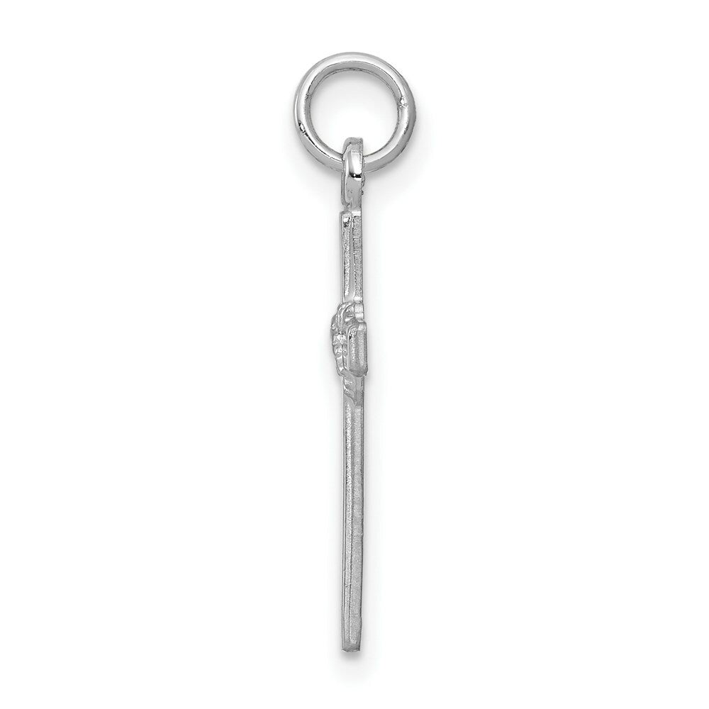 14K White Gold Cross Charm 22mm length