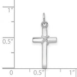 Load image into Gallery viewer, 14K White Gold Cross Charm 22mm length
