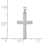 Load image into Gallery viewer, 14K White Gold Hollow Cross Pendant 24mm length
