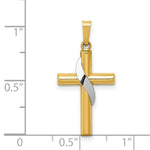 Load image into Gallery viewer, 14K Two-tone Gold Hollow Cross Charm
