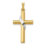 Load image into Gallery viewer, 14K Two-tone Gold Hollow Cross Charm
