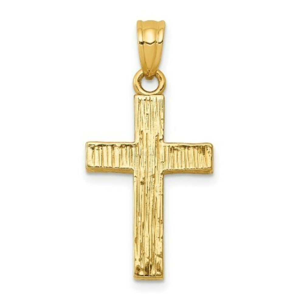 14K Yellow Gold Epoxy Latin Cross Pendant