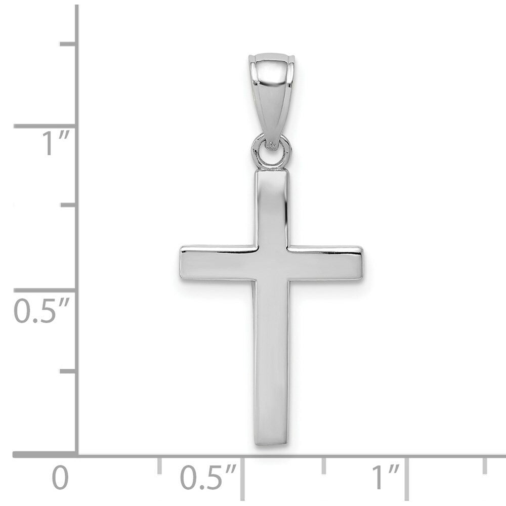 14k White Gold Polished Cross Charm Pendant