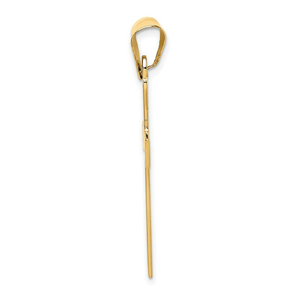 14K Yellow Gold Polished Cross Pendant 35mm length