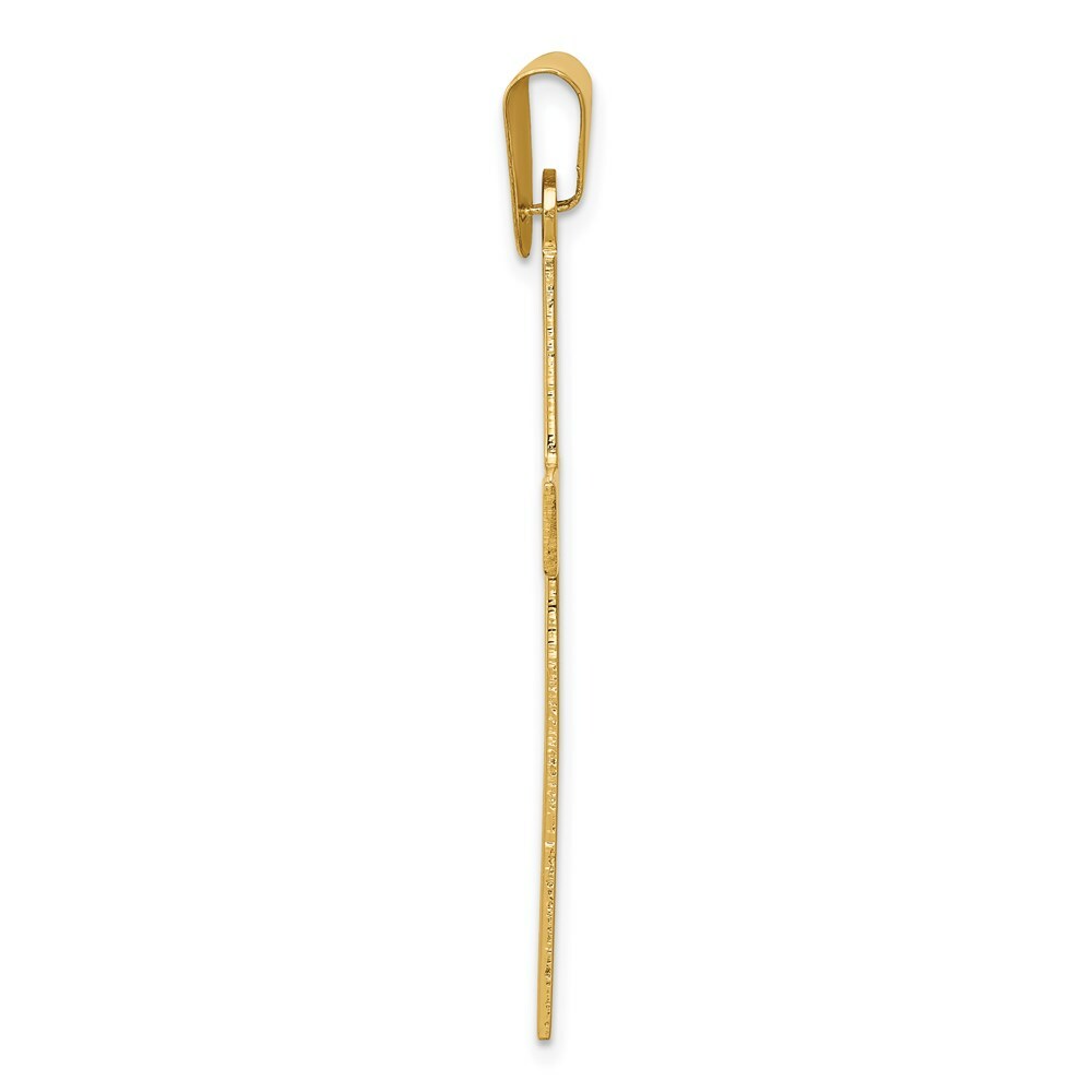14K Yellow Gold Polished Cross Pendant 42mm length