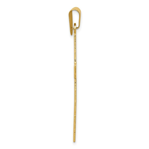14K Yellow Gold Polished Cross Pendant 42mm length