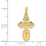 Load image into Gallery viewer, 14K Yellow Gold Eastern Orthodox Cross Charm 27mm length
