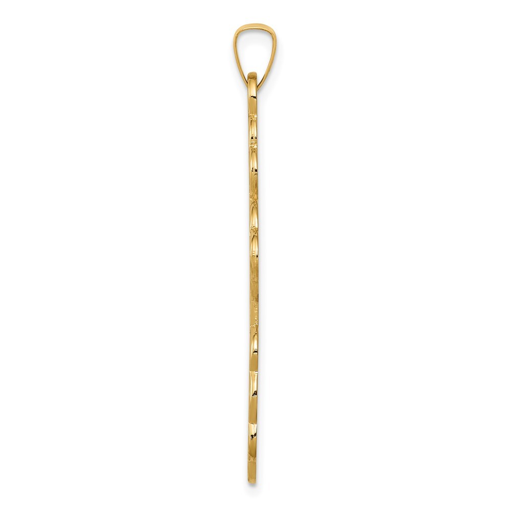 14K Yellow Gold Eastern Orthodox Cross Pendant 41mm length
